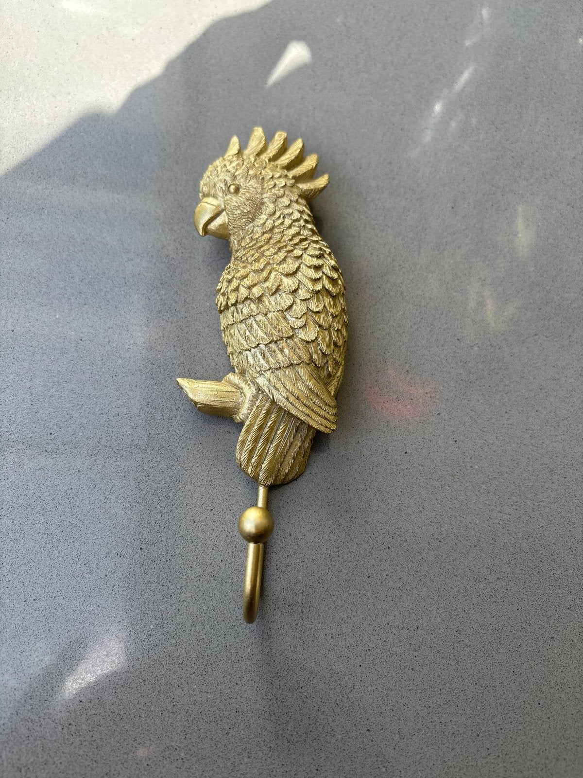 Gouden papegaai wandhaak - ongebruikt, Overige materialen, Wandhaken, Ophalen of Verzenden, Zo goed als nieuw