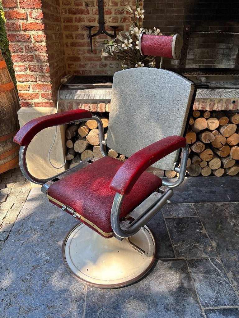 jaren 50 ca 1950 echte oude kapper stoel 75 jaar oud! mooi!!, Ophalen