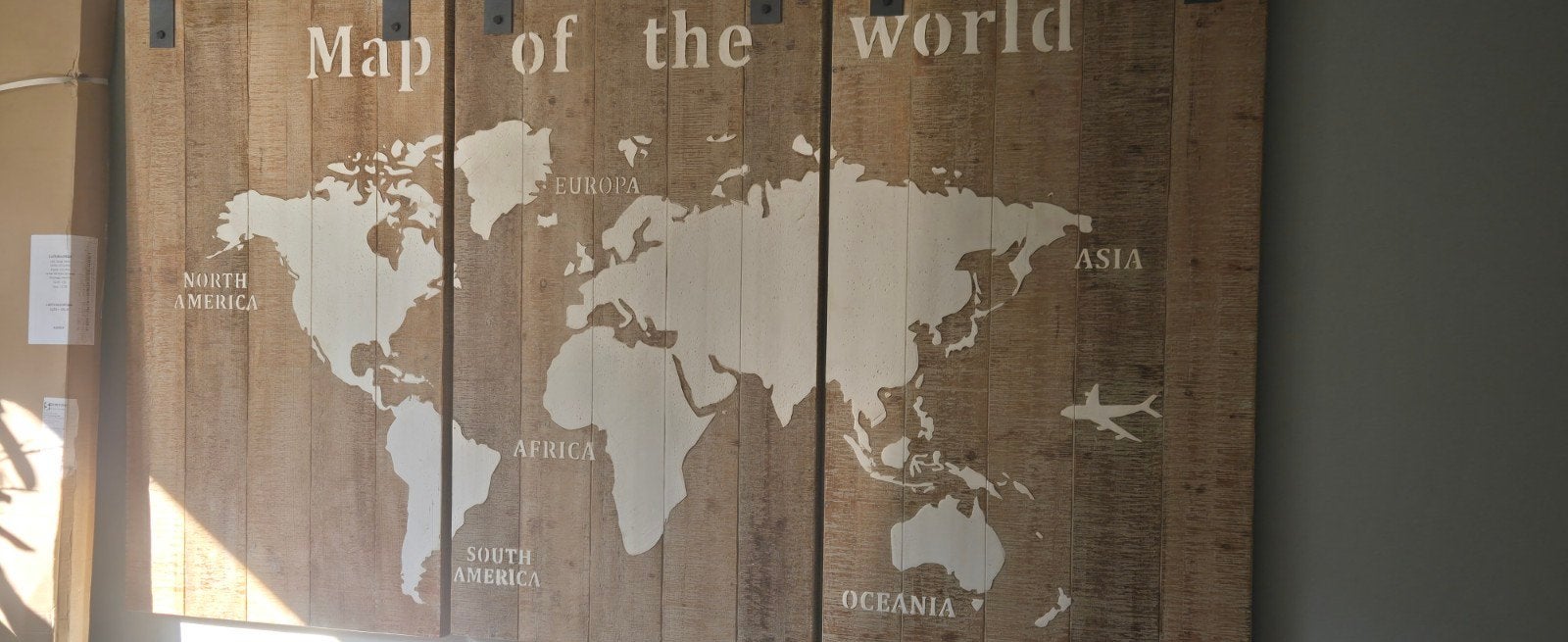Houten wereldkaart wanddecoratie, Huis en Inrichting, Ophalen, Industrieel, Hout, Meerkleurig