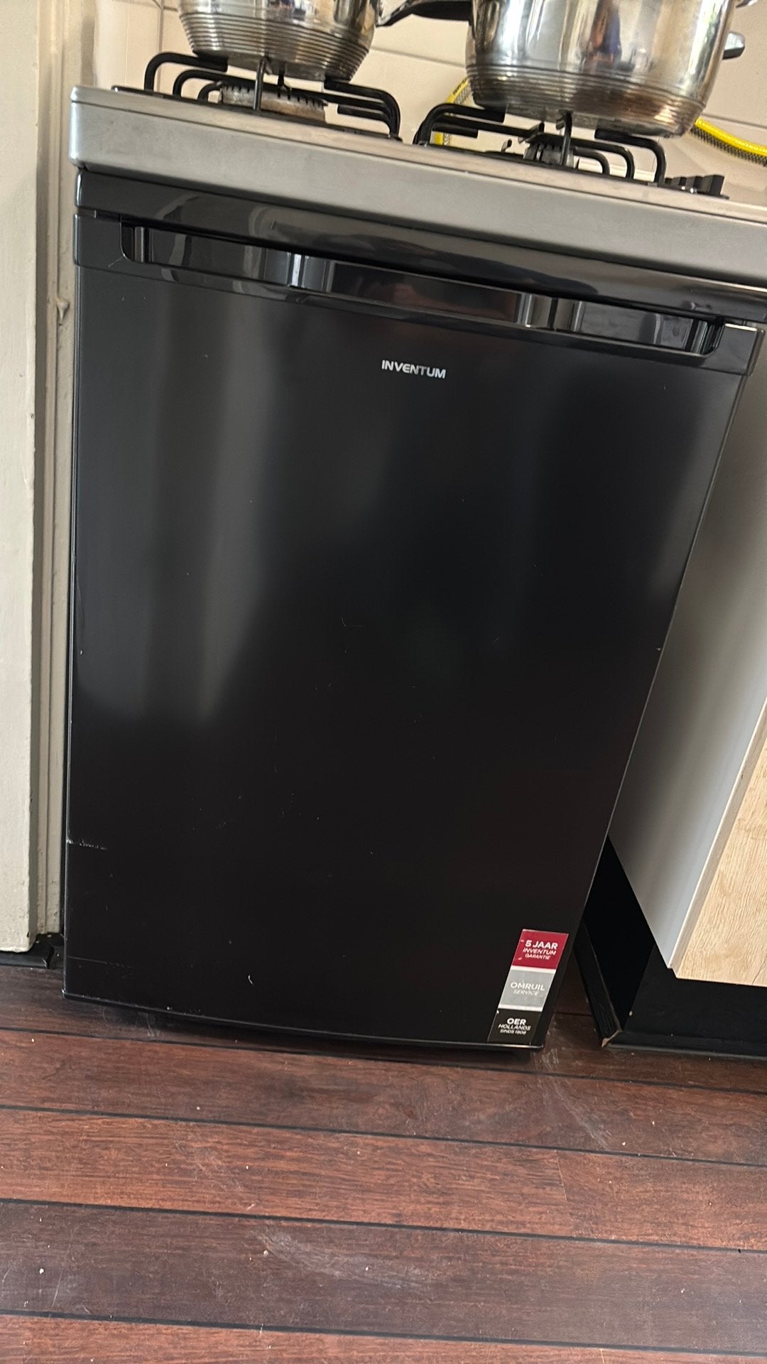 Inventum koelkast met vriesvak - Zwart, 75 tot 100 liter, Zo goed als nieuw, 45 tot 60 cm, Met vriesvak