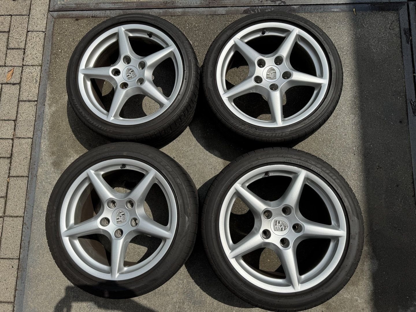 Porsche 997 Velgenset met zeer goede banden, Auto-onderdelen, Banden en Velgen, Gebruikt, -, -, Banden en Velgen