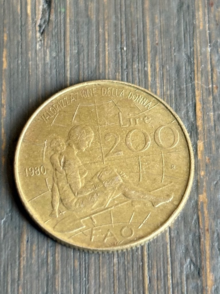 200 Lire 1980 FAO Italie, Postzegels en Munten, Munten | Europa | Niet-Euromunten, Ophalen of Verzenden, Italië, Losse munt