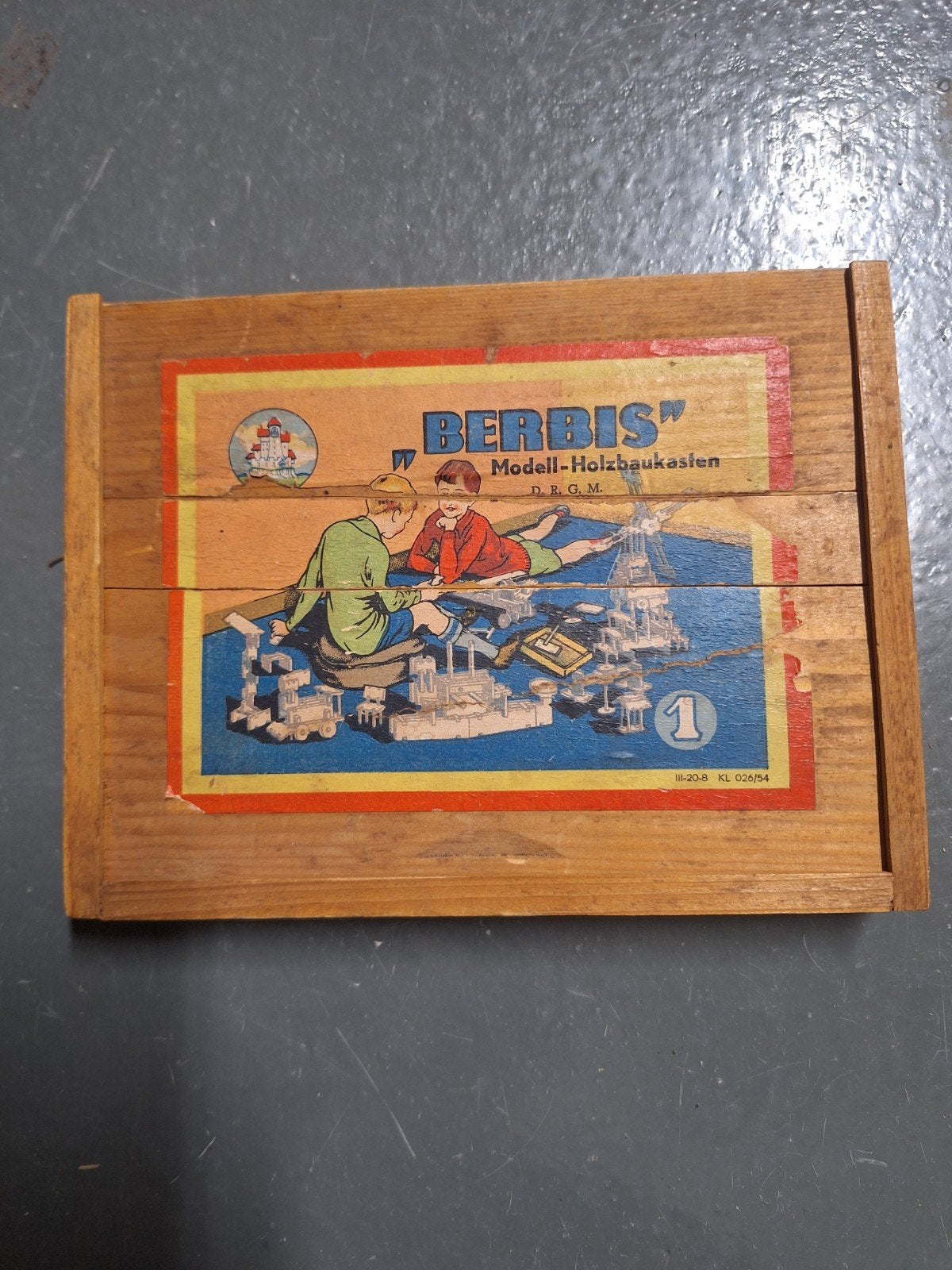 Vintage Berbis Modell-Holzbau- Houten Constructiespeel, Kinderen en Baby's, Gebruikt, Overige typen, Onbekend, Ophalen of Verzenden