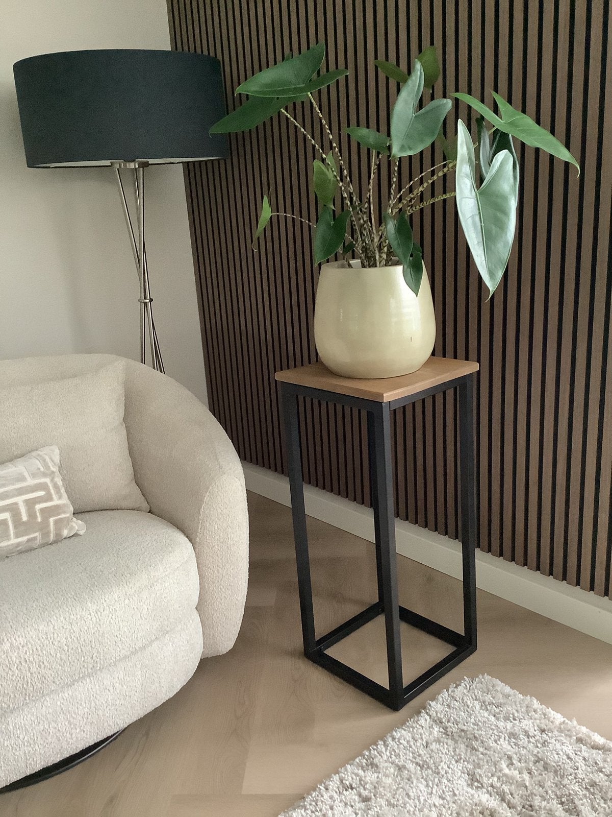 plantentafel zuil planten tafel metaal hout 80cm industrieel, Ophalen, Rechthoekig, 75 cm of meer, 60 cm of meer