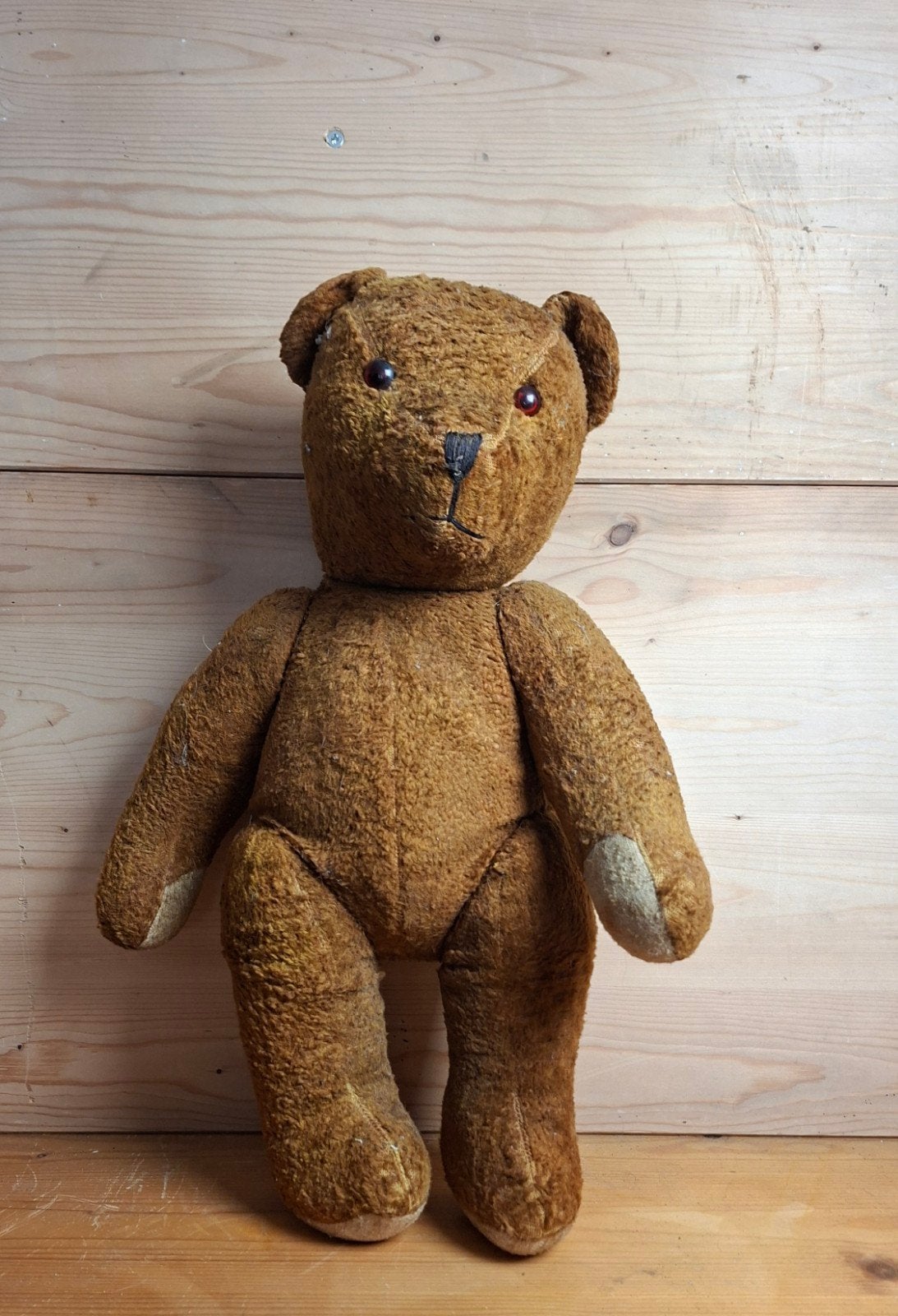 oude vintage bruine teddy beer, Ophalen of Verzenden