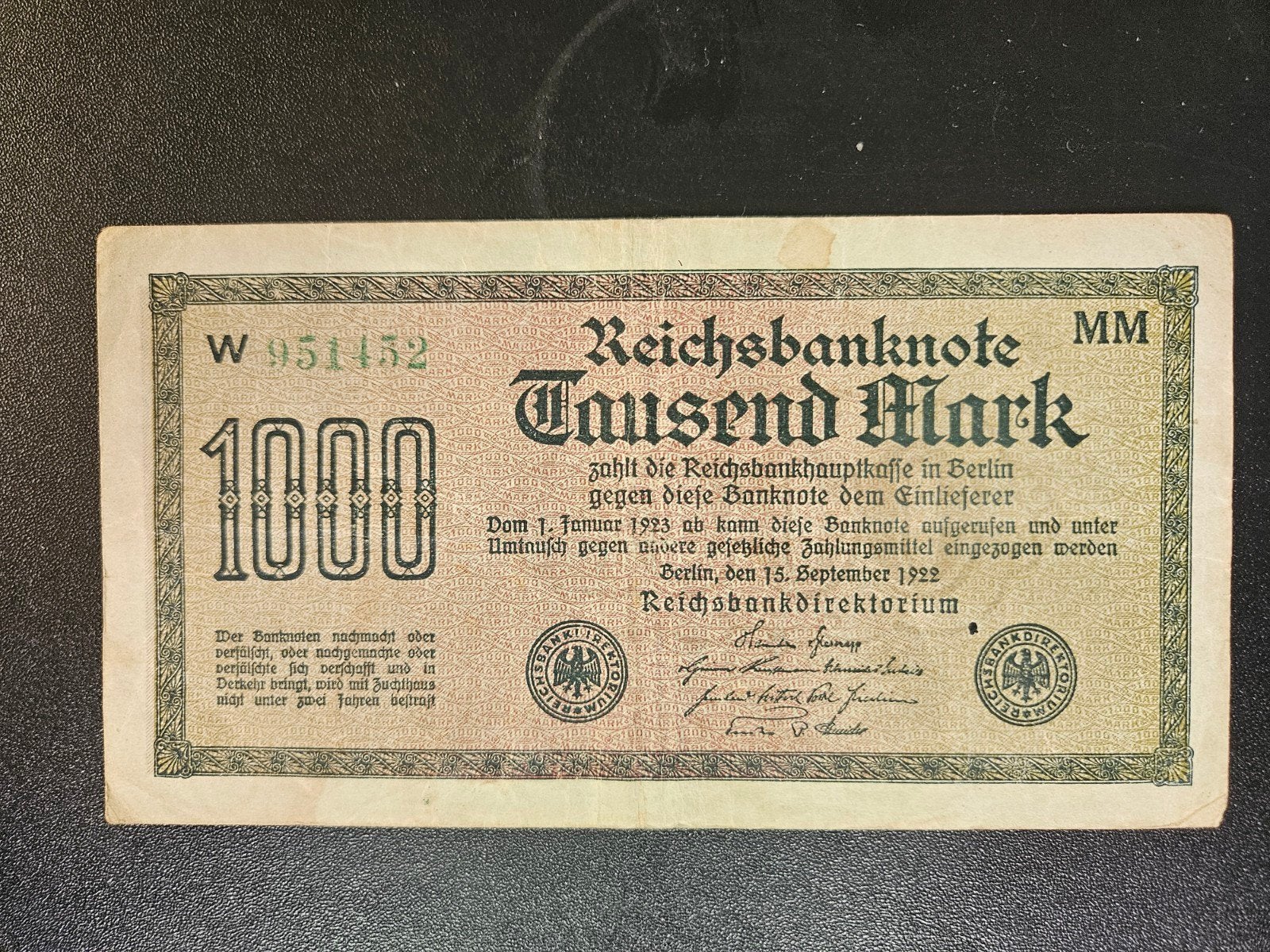 Duitsland pick 76h 1922, Verzenden, Duitsland, Los biljet