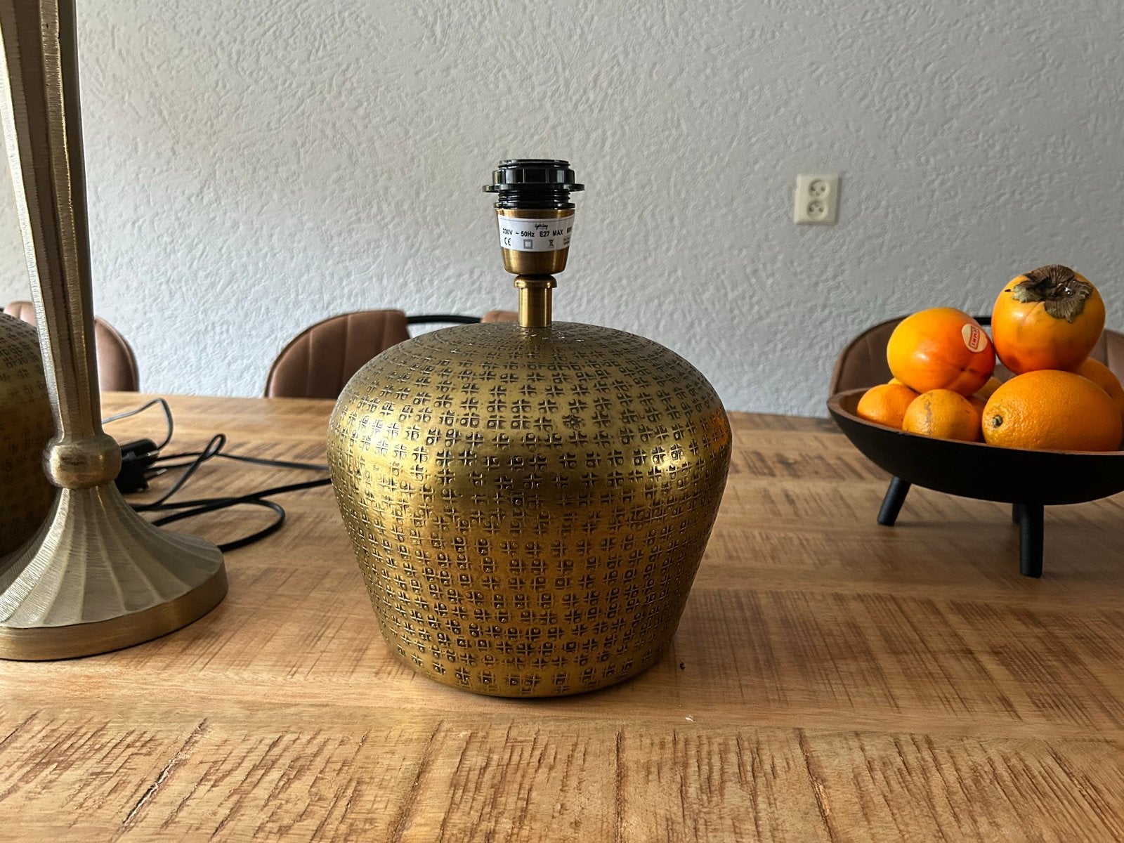 Set van 3 messing /goud kleurige schemerlampen, Ophalen, Met schakelaar, Goud, E27 (groot)