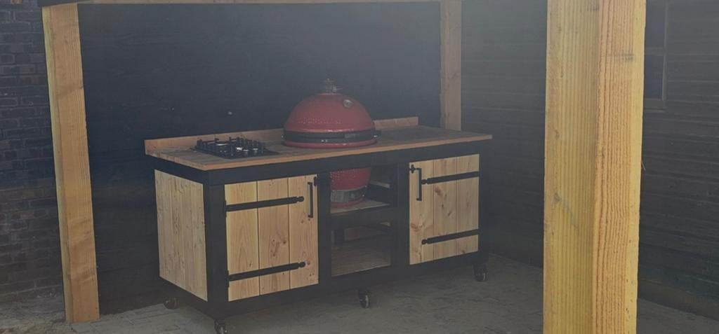 Prachtige Buitenkeuken met accessoires, Tuin en Terras, Buitenkeukens, Ophalen of Verzenden, Nieuw, Houtskool, Inbouw