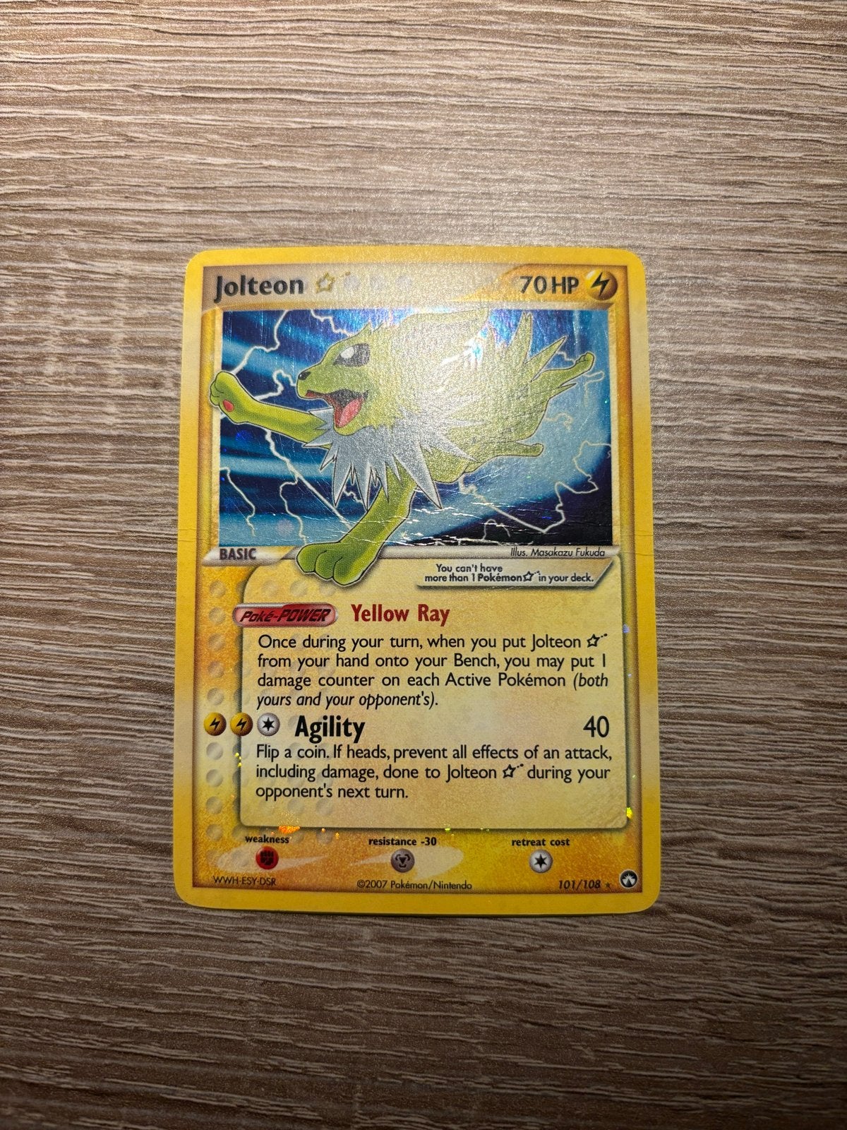 Jolteon Gold Star 101/108 EX Power Keepers Foil, Ophalen of Verzenden, Gebruikt, Losse kaart, Foil
