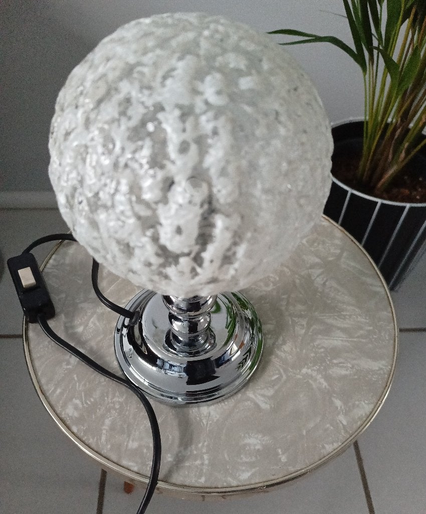 vintage tafellamp -Space Age  -snowball Murano stijl 60/70 s, Huis en Inrichting, Overige typen, Gebruikt, Overige merken, Vintage