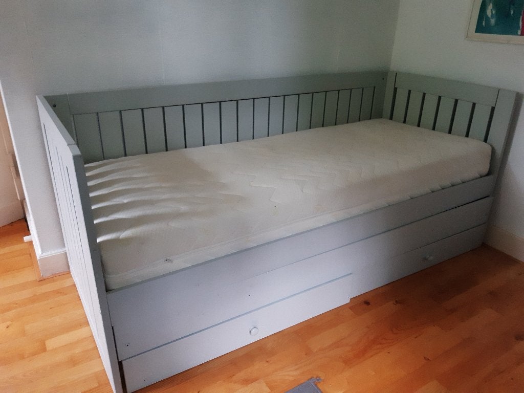 Eenpersoonsbed met onderschuif bed en lades, Ophalen, Eenpersoons, 80 cm, 200 cm