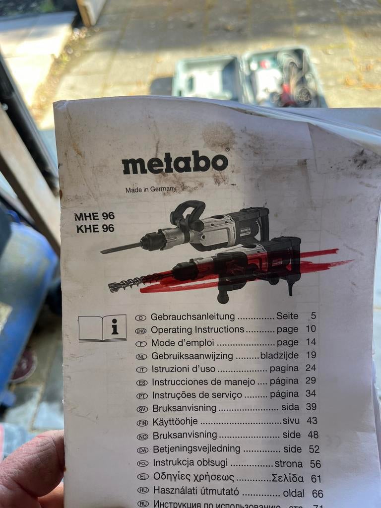 Metabo Boorhamer MHE 96 / KHE 96 met koffer, Doe-het-zelf en Verbouw, Gereedschap | Boormachines, Boor- en/of Breekhamer, Ophalen of Verzenden