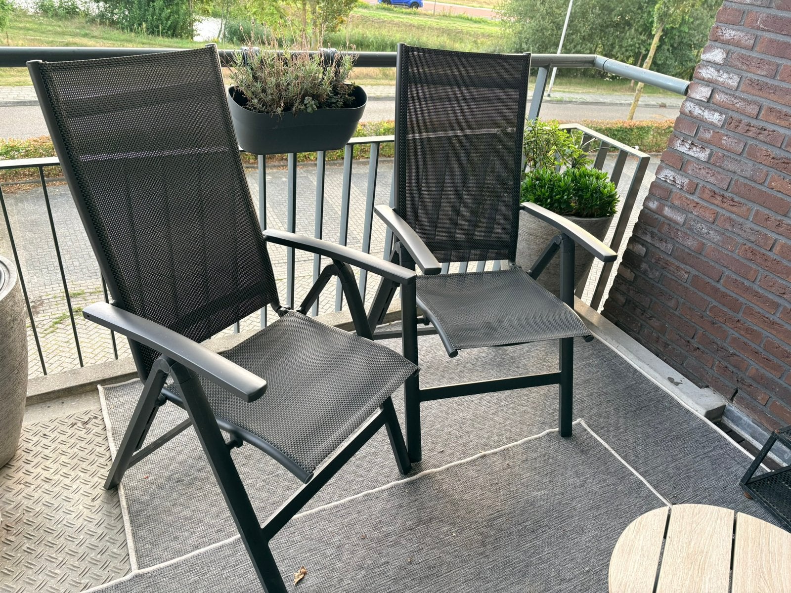 4so verstelbare stoel, Tuin en Terras, Ophalen, Gebruikt, Textileen