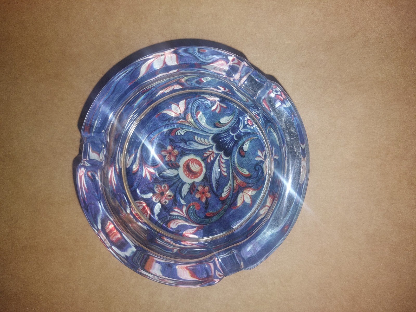 Nieuwe Asbak met Blauw Bloemmotief, Verzamelen, Ophalen of Verzenden, Nieuw, Asbak