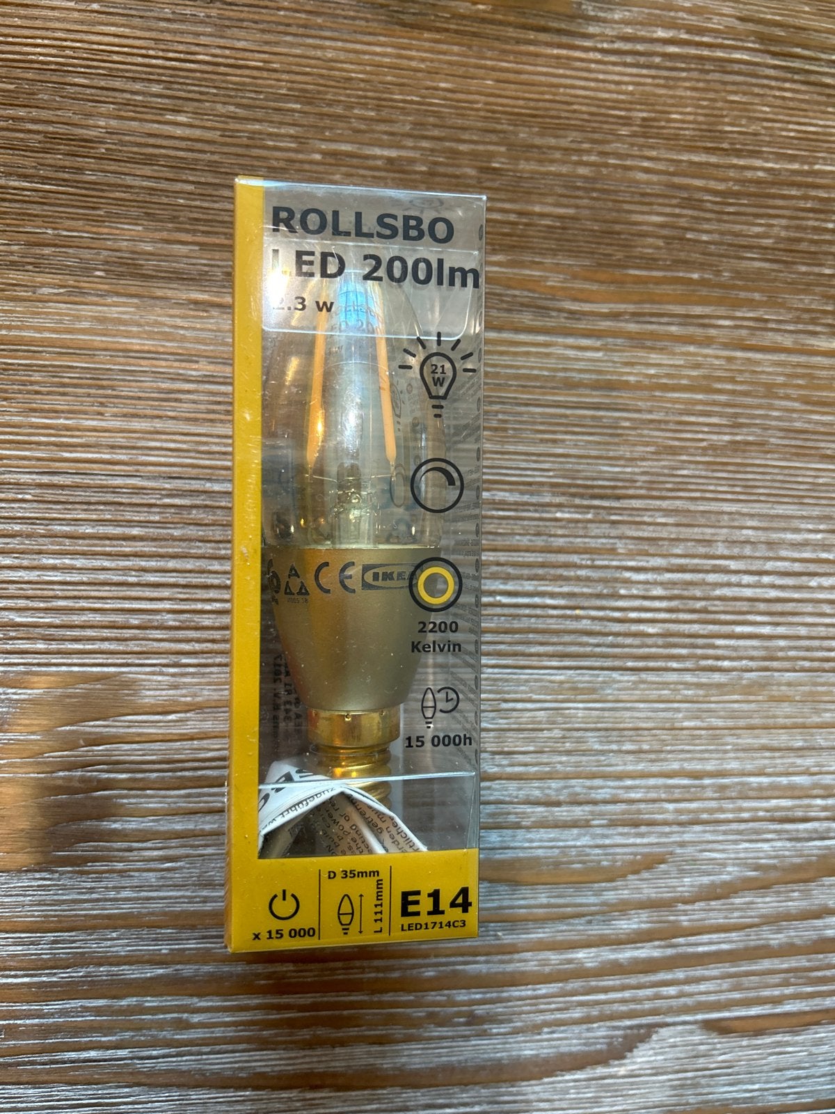 IKEA ROLLSBO LED E14 200lm 2.3W LED lamp, Huis en Inrichting, Lampen | Overige, Nieuw, Ophalen of Verzenden