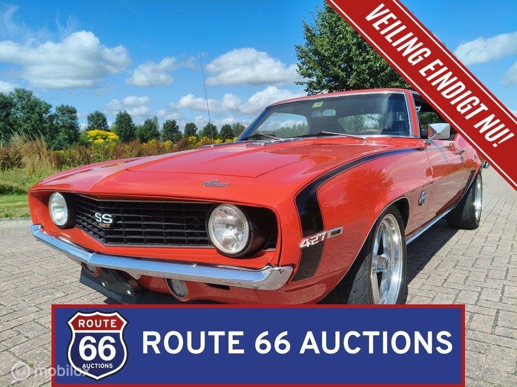 Chevrolet Camaro 427 | 1969 | Route 66 Auctions, Auto's, Overige carrosserieën, Chevrolet, Zwart, Bedrijf