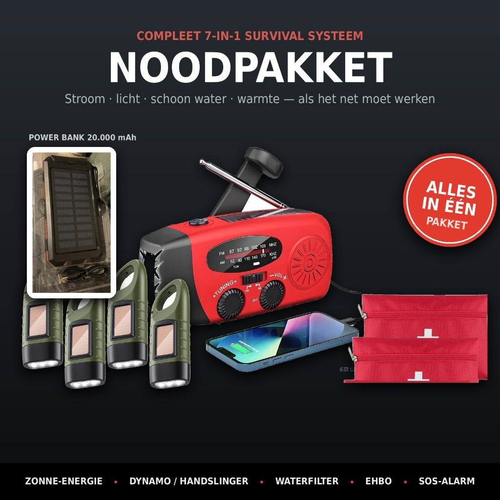 Noodpakket - Waterfilters, Noodradio, Powerbank, Zaklampen.., Caravans en Kamperen, Ophalen of Verzenden, Nieuw