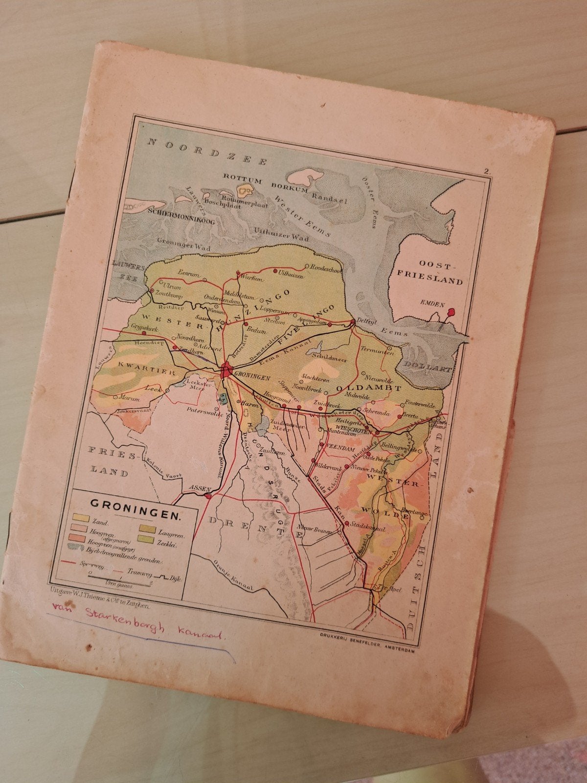 Oude Atlas/Landkaart Nederland (Noord-Holland, Groningen), Overige atlassen, Ophalen of Verzenden, 1800 tot 2000, Nederland