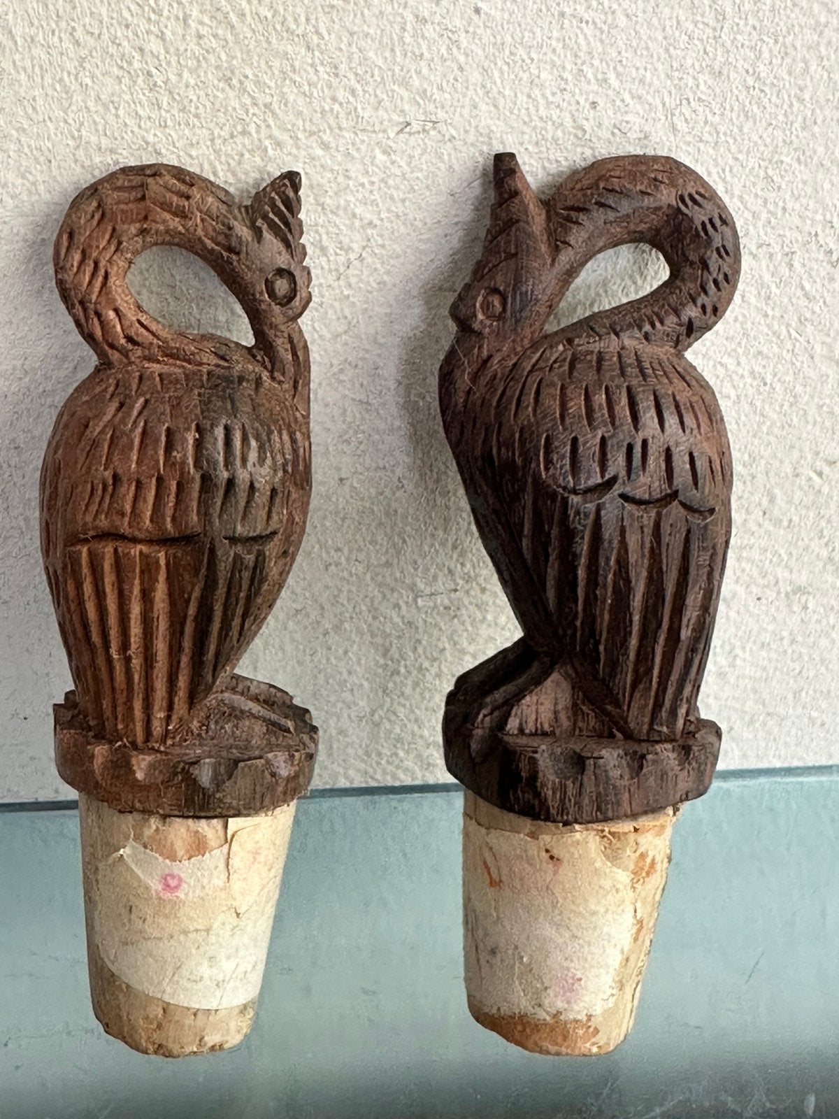 Oud Balinees houtsnijwerk Wijn kurken 8.5 cm H, Antiek en Kunst, Ophalen of Verzenden
