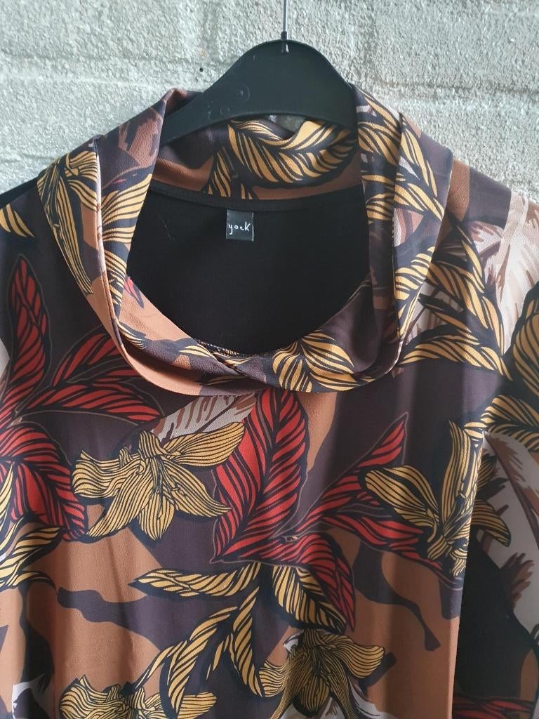 Prachtige kleuren Yoek tuniek maat XXL 54/56, Kleding | Dames, Grote Maten, Zo goed als nieuw, Blouse of Tuniek, Zwart, Verzenden