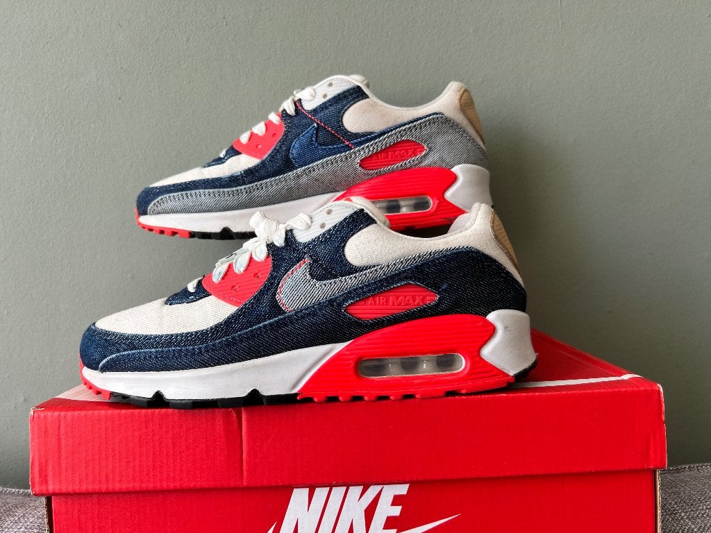 Nike Air Max 90 Denham Infrared EU40 OG Box, Kleding | Heren, Schoenen, Nike air max, Blauw, Ophalen of Verzenden, Sneakers of Gympen
