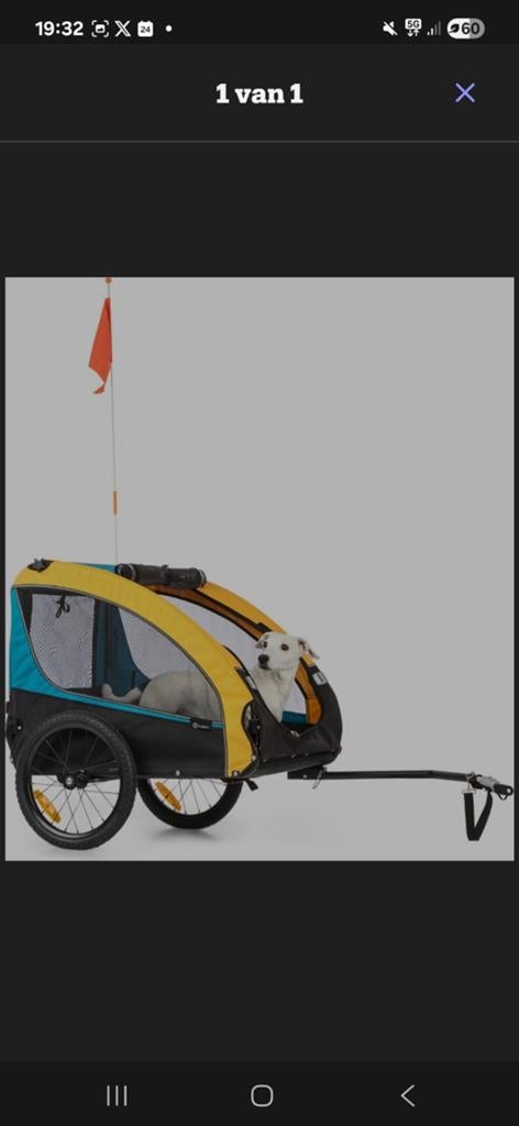 Honden fietskar - inklapbaar, Fietsen en Brommers, Fietsaccessoires | Aanhangers en Karren, Ophalen, 20 tot 40 kg, Zo goed als nieuw
