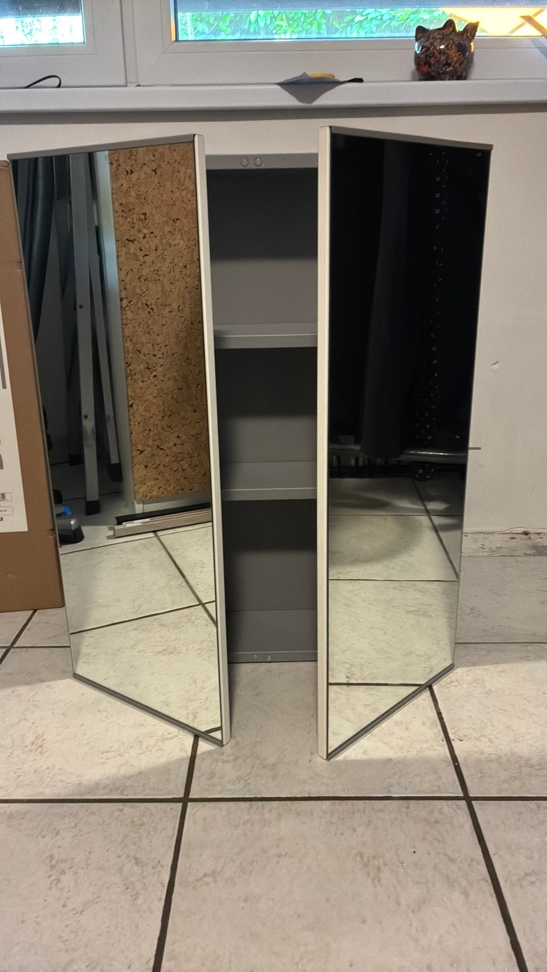 Spiegelkast/ medicijnkast Ikea grijs, Spiegelkast, Zo goed als nieuw, Minder dan 25 cm, Minder dan 100 cm