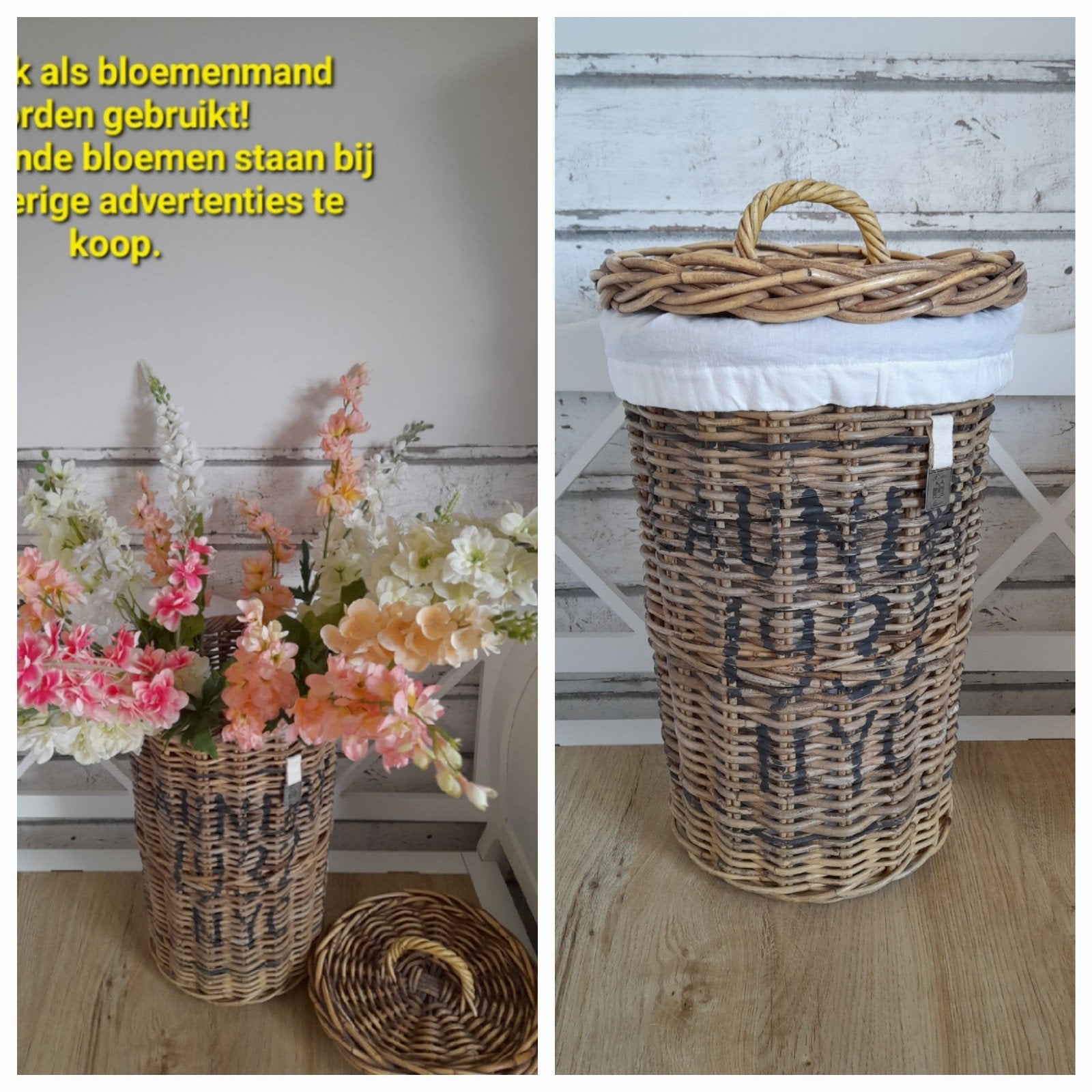 Rattan riviera maison bloemenmand / wasmand, Verzenden, Riet