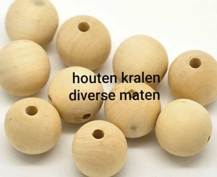 Houten kralen - kraal - onbehandeld - blank - vanaf €0,05, Ophalen of Verzenden, Nieuw, Kraal
