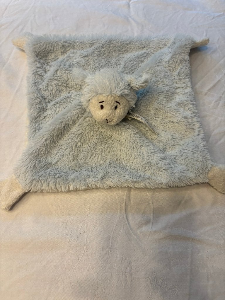 Happy horse knuffeldoekje schaap licht blauw doekje!, Overige karakters, Ophalen of Verzenden, Zo goed als nieuw, Middelgroot (20 tot 80 cm)