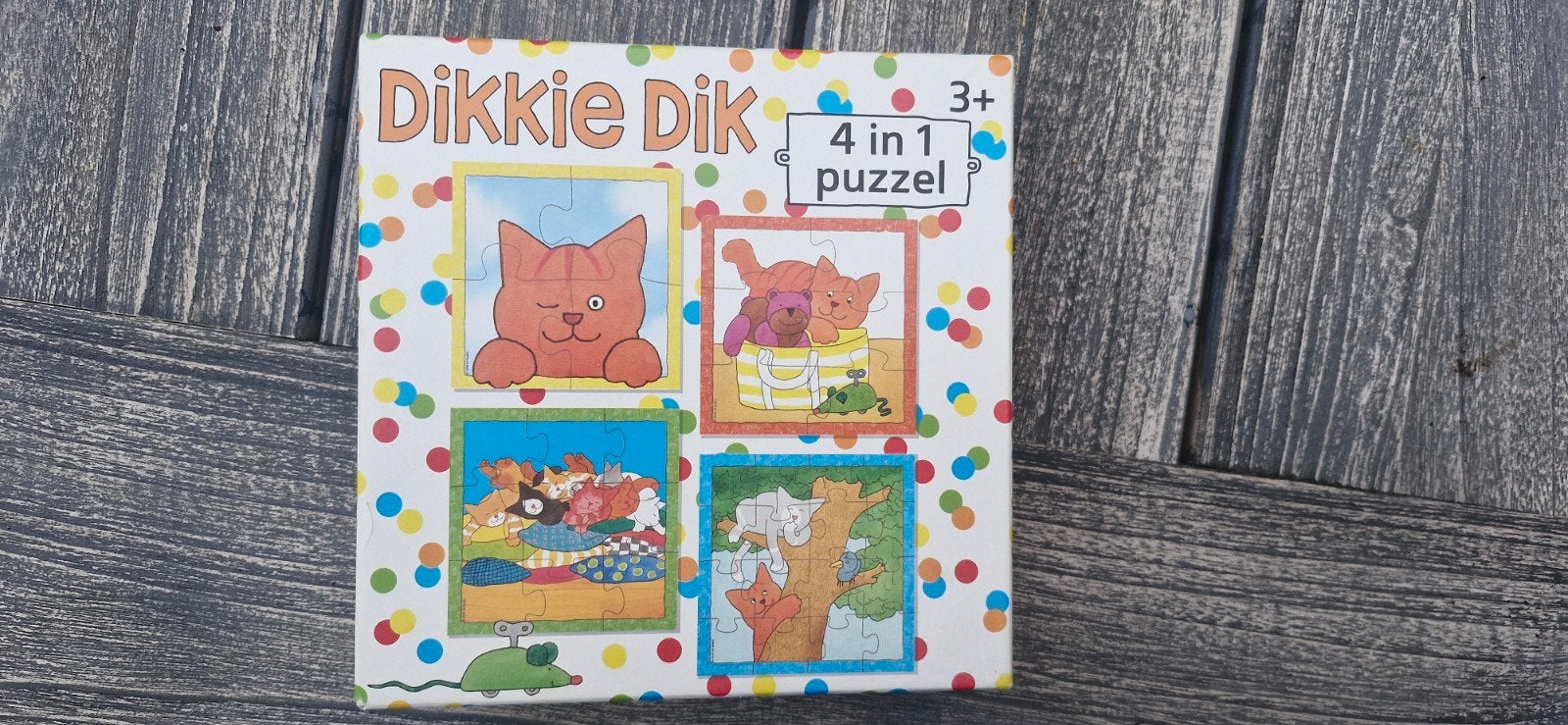 Dikkie Dik 4-in-1 Puzzel voor Kinderen, Ophalen, 10 tot 50 stukjes, Zo goed als nieuw, 2 tot 4 jaar