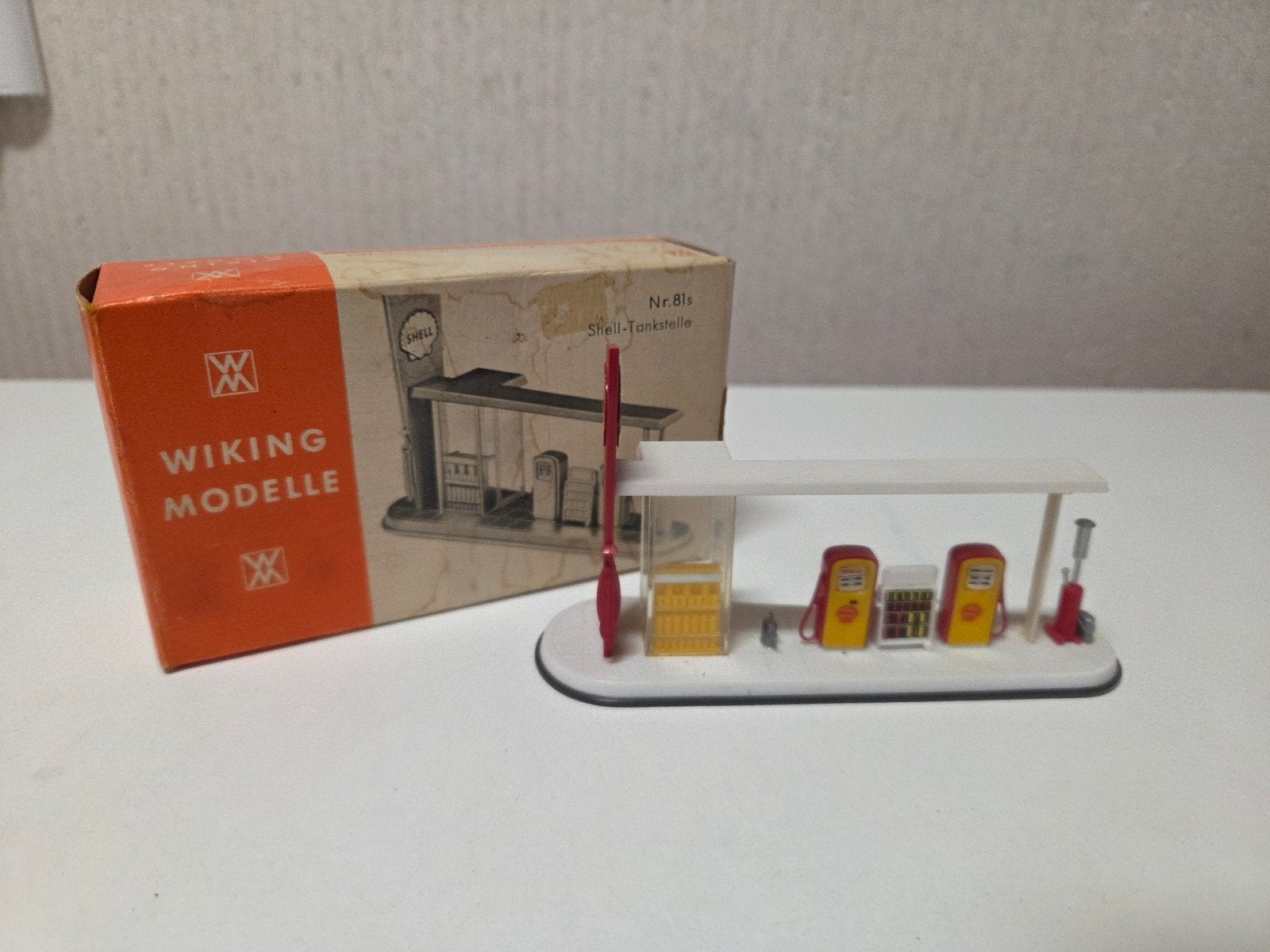 Wiking benzinepomp/station Shell, Ophalen of Verzenden, Zo goed als nieuw, Bus of Vrachtwagen, Wiking