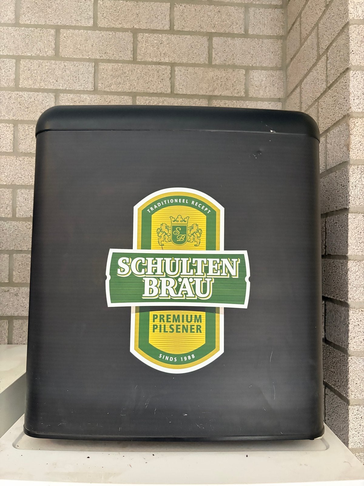 Medion mini koelkast met Schulte Bräu sticker, Ophalen, Minder dan 75 liter, Zonder vriesvak, Gebruikt