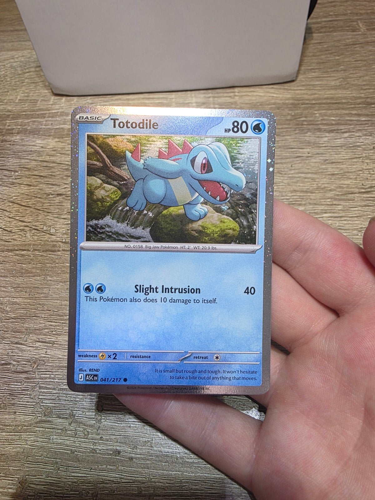 Totodile Cosmos Holo 041 Ascended Heroes Pokémon Kaart, Ophalen of Verzenden, Zo goed als nieuw, Losse kaart, Foil