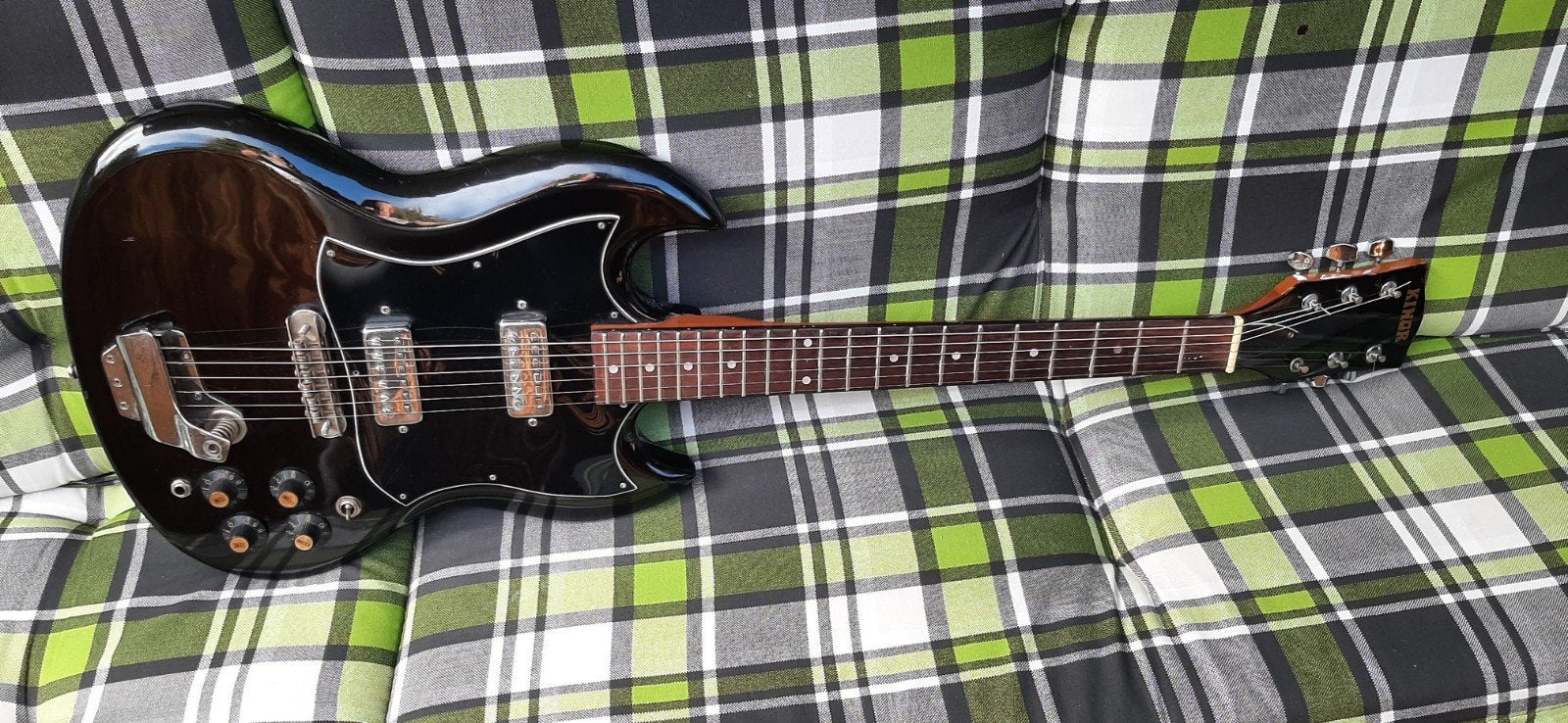 Vintage Kinor SG Japan uit de jaren 70..., Ophalen, Gebruikt, Solid body, Overige merken