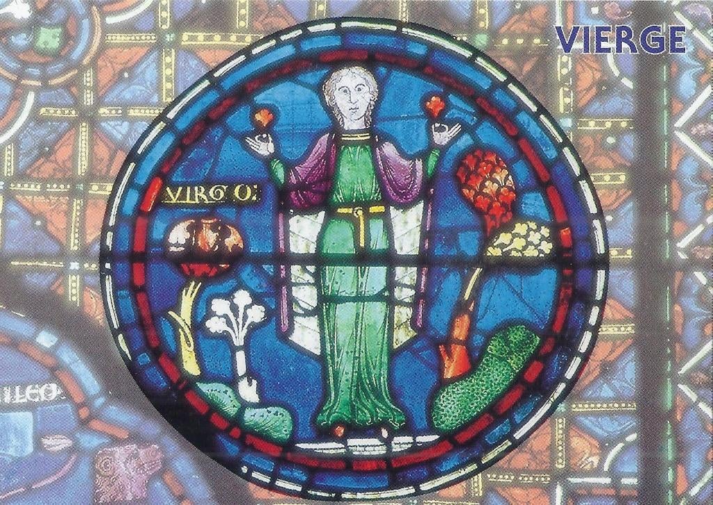 K7101 Ongelopen kaart sterrenbeeld maagd, Ophalen of Verzenden, Voor 1920, Ongelopen