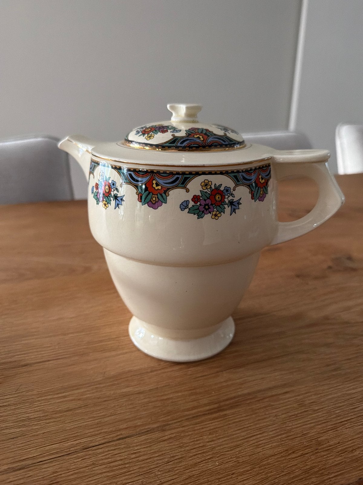 vintage theepot van Société Céramique Maastricht  bloemen, Antiek en Kunst, Ophalen of Verzenden