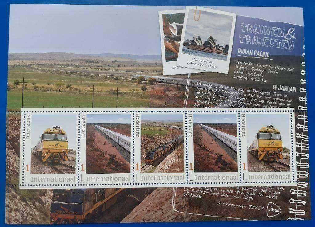 Treinen & Trajecten Indian Pacific (Int.postzegelvel) - 2021, Ophalen of Verzenden, Na 1940, Postfris