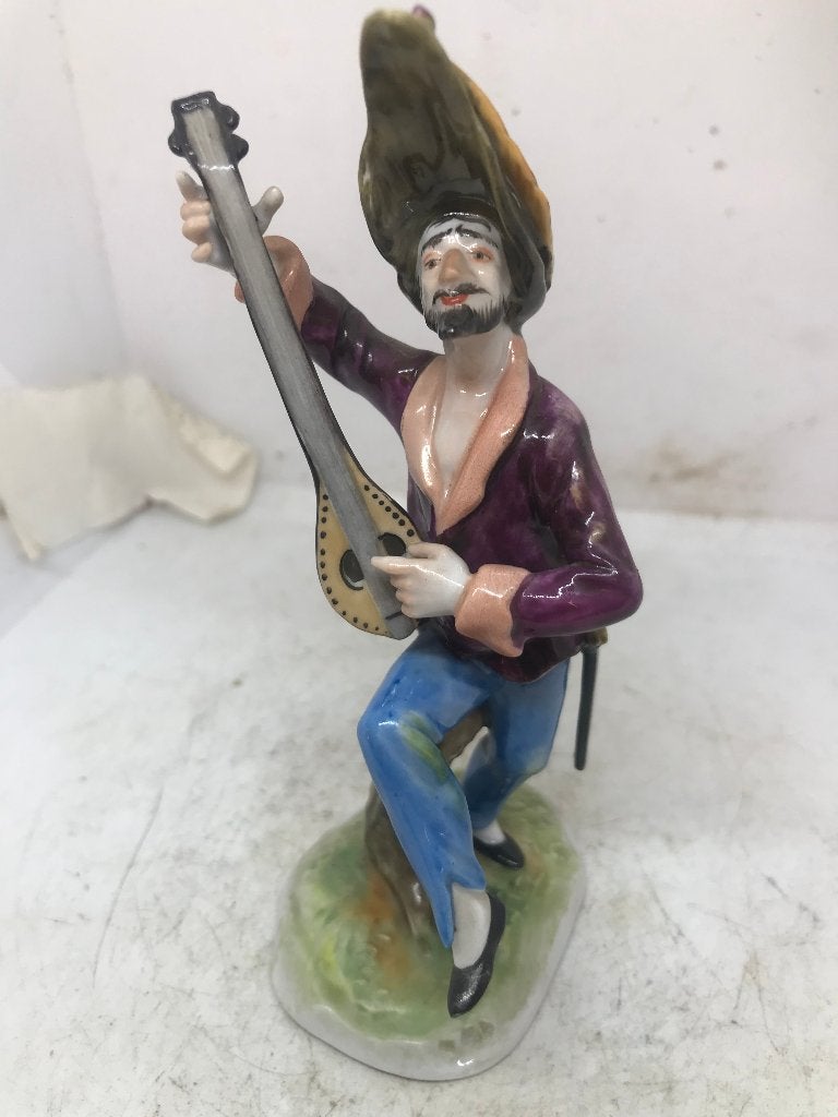 porselein beeld sculptuur figuur muzikant duits saksisch, Ophalen of Verzenden