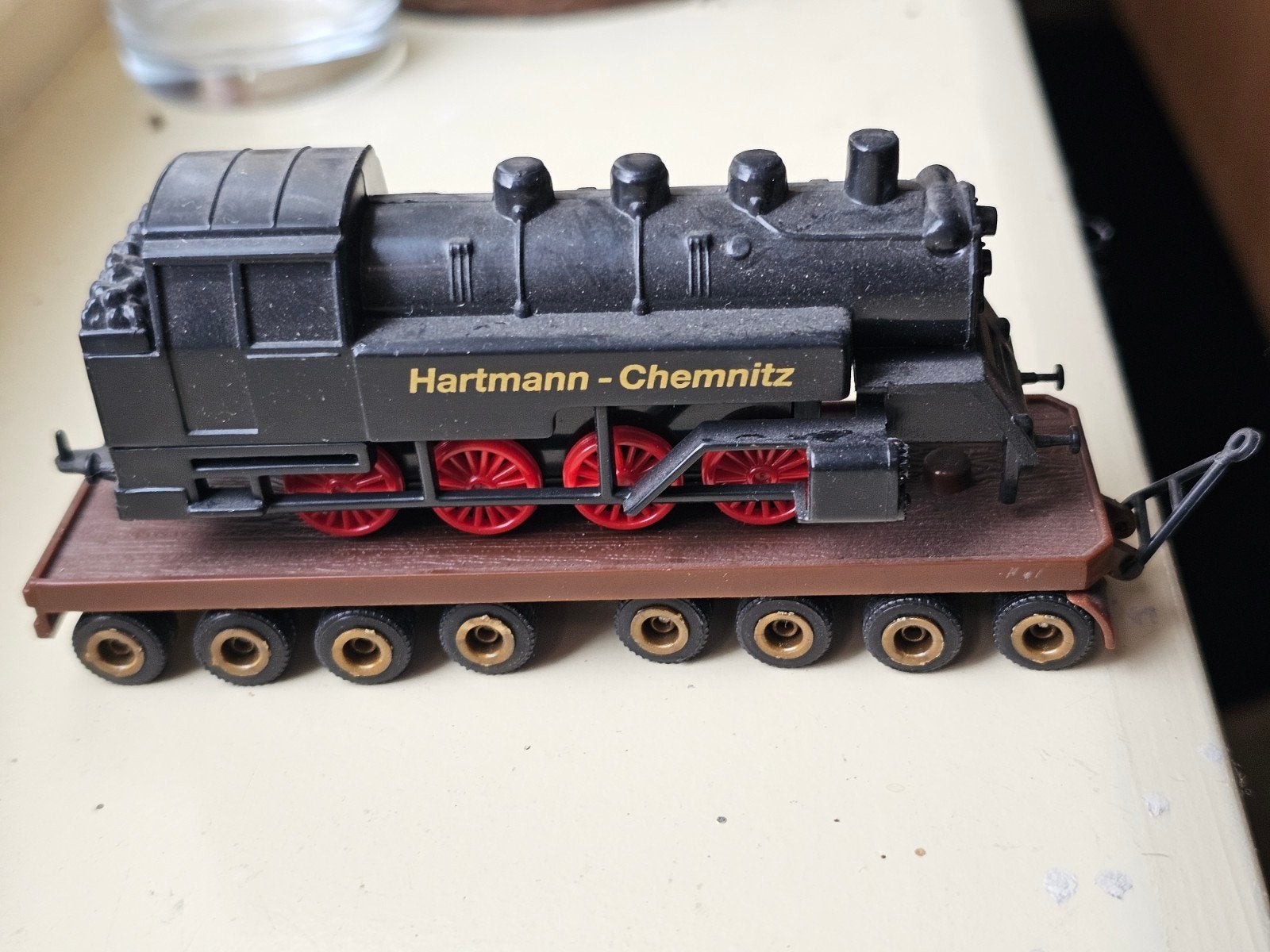 Modeltrein HO trailer met stoomlocomotief Hartmann-Chemnitz, Ophalen of Verzenden