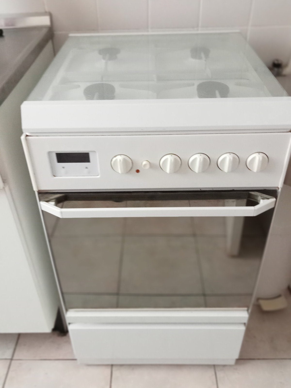 Gasfornuis met Hetelucht Oven en Draaigril - 4 Pitten, Gebruikt, Gas, Vrijstaand, Grill
