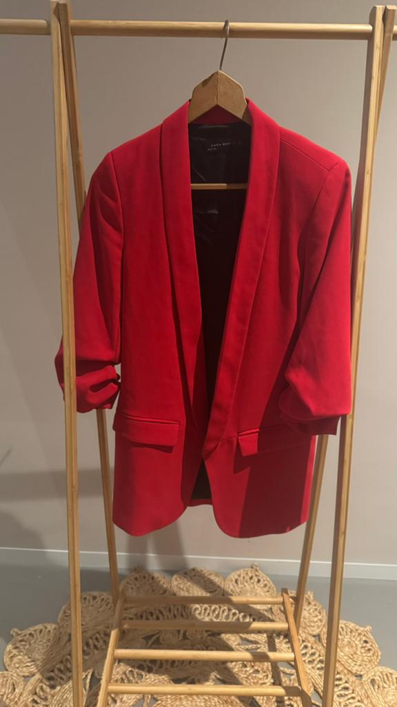 Zara Woman Rode Blazer Maat S, Ophalen of Verzenden, Zo goed als nieuw, Jasje, Maat 36 (S)