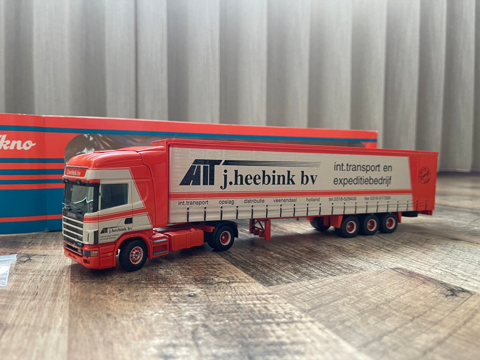 Tekno; Scania 124L 400 J.Heebink, Ophalen of Verzenden, Zo goed als nieuw, Bus of Vrachtwagen, Tekno