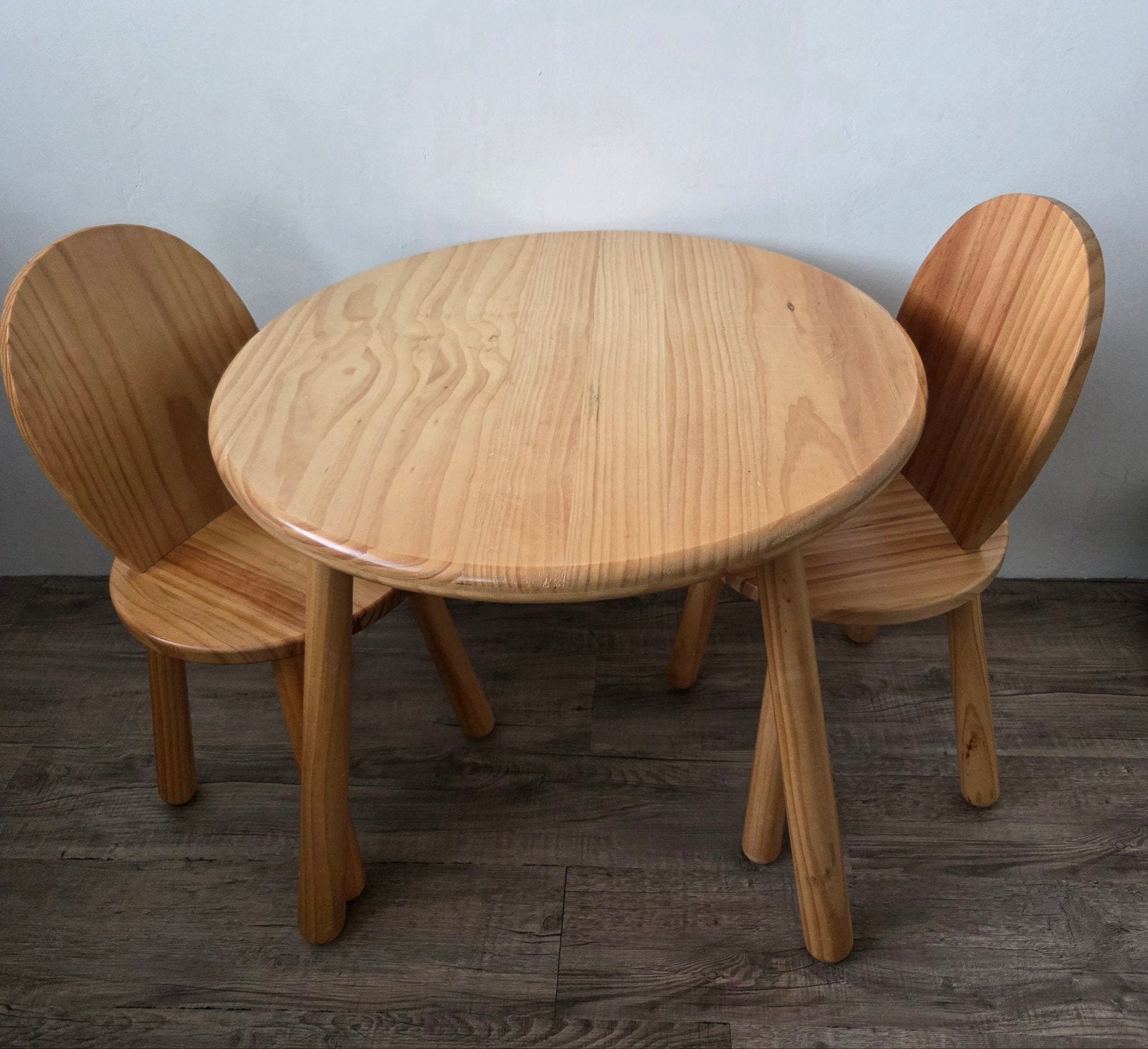 massief houten kinder tafeltje met 2 stoeltjes, Ophalen, Gebruikt, Tafel(s) en Stoel(en)