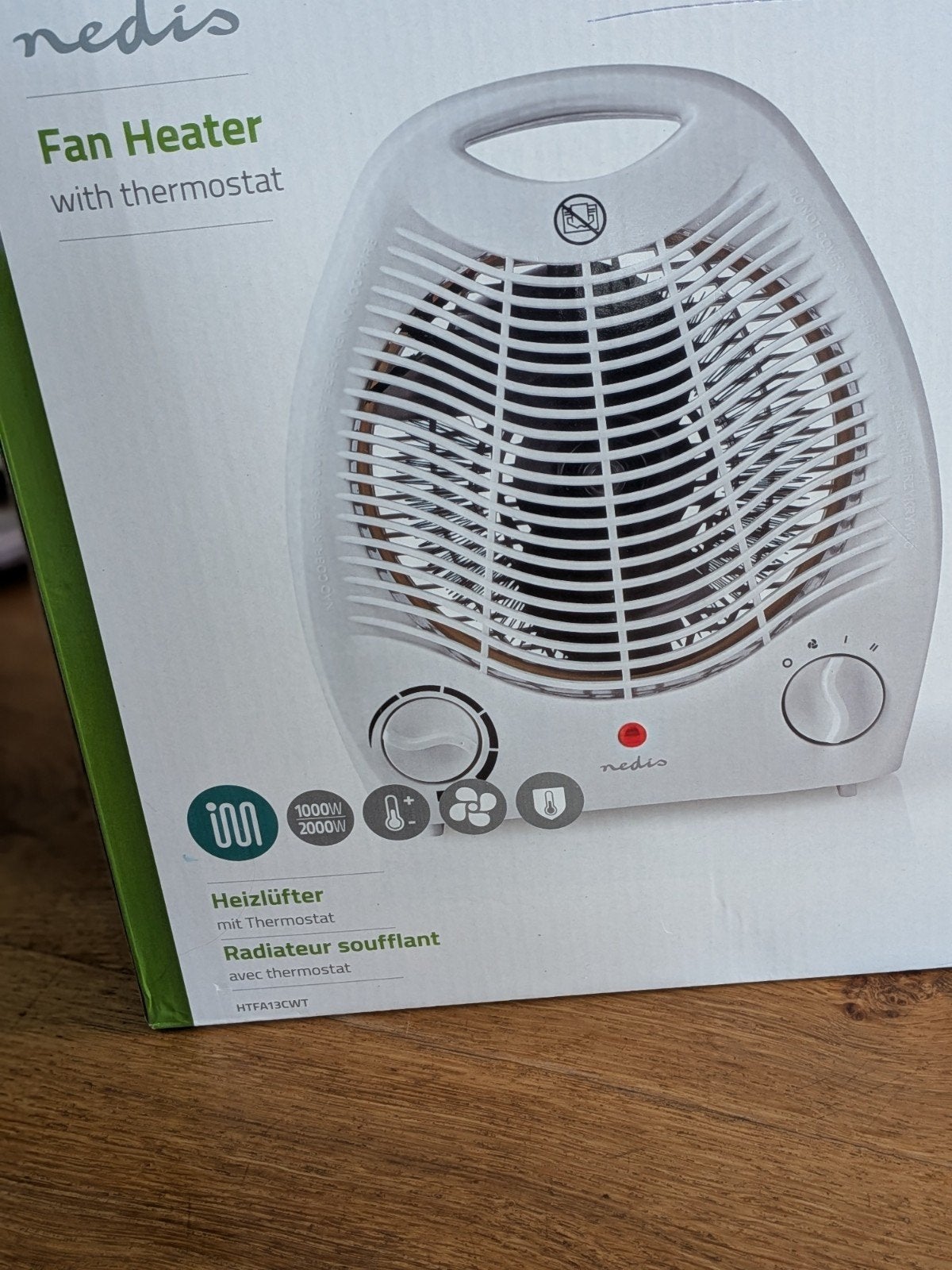 Nedis HTFA13CWT 2x ventilator kachel, Ophalen of Verzenden, Tafelventilator
