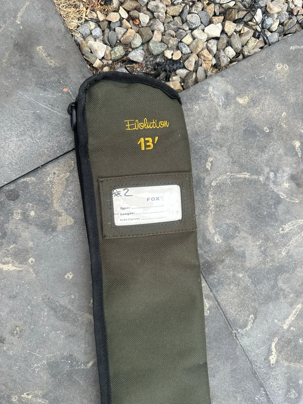 Fox Evolution 13' Hengelhoes - Zo goed als nieuw, Watersport en Boten, Ophalen, Zo goed als nieuw, Koffer of Tas
