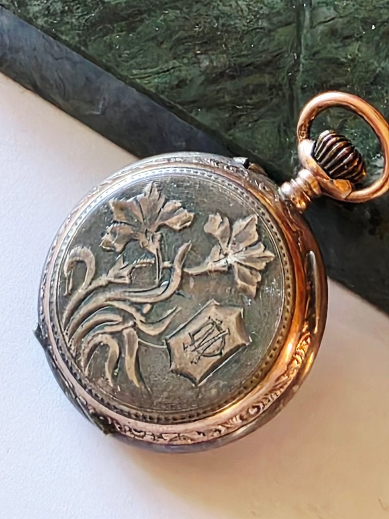 Art nouveau zilveren zakhorloge, Sieraden, Tassen en Uiterlijk, Horloges | Antiek, Overige merken, Zakhorloge, Ophalen of Verzenden