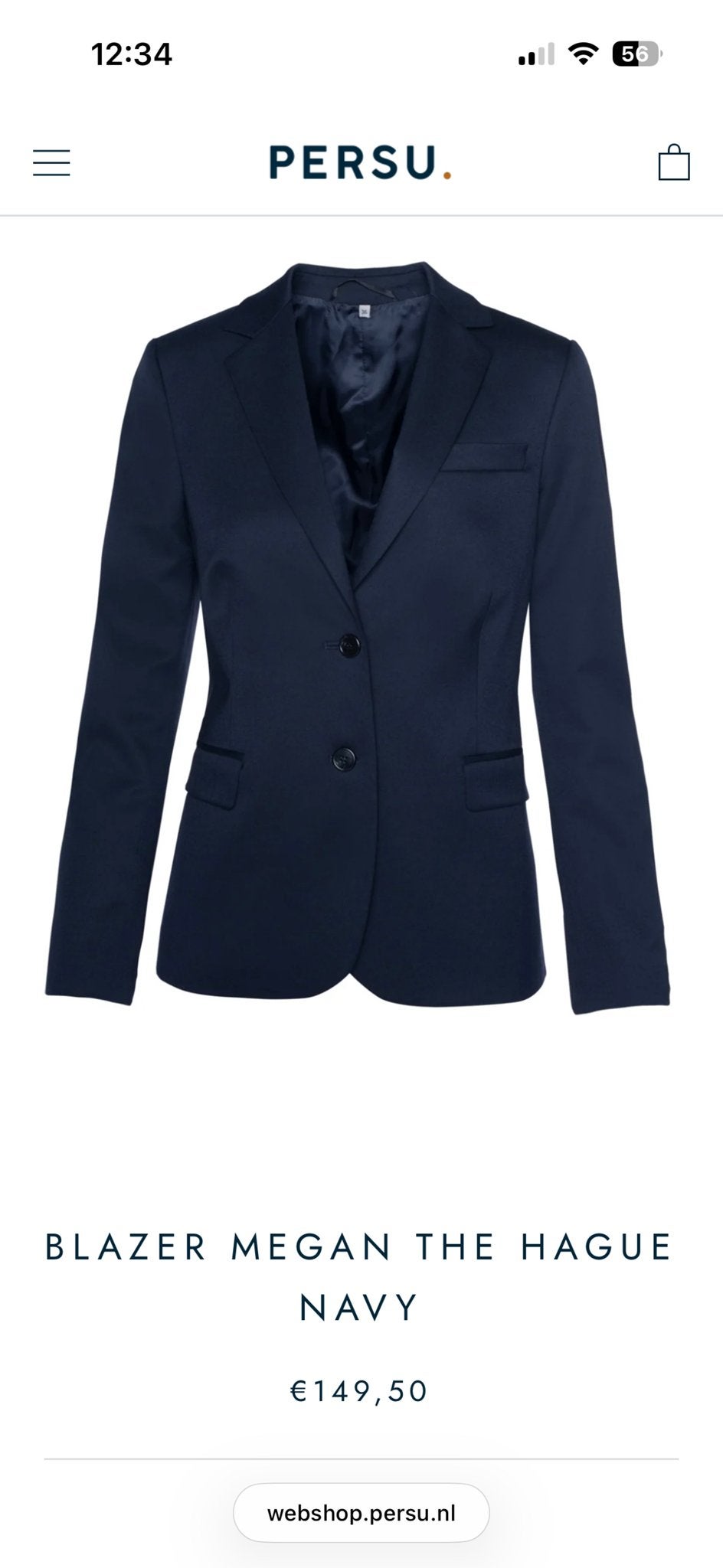 PER SU. Blazer Megan Navy - Maat 40, Maat 38/40 (M), Blauw, Ophalen of Verzenden, Zo goed als nieuw