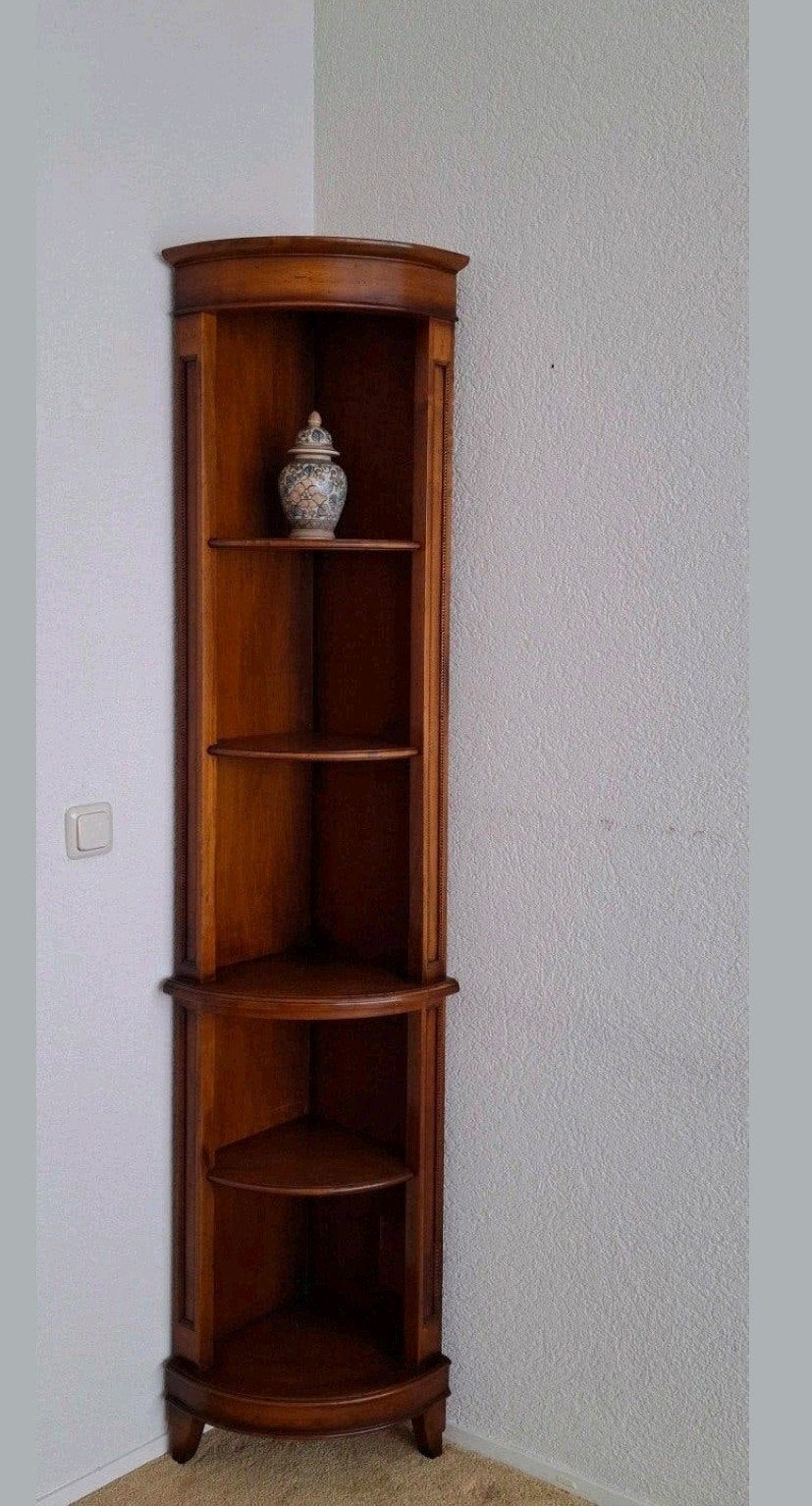 Kersenhouten hoekkast, sierlijke details, 190h, 45 br, 30 d., Ophalen, Zo goed als nieuw