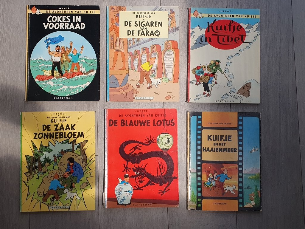 Kuifje stripboeken - Complete set van 12 albums, Gelezen, Meerdere stripboeken, Hergé ,Casterman, Ophalen of Verzenden